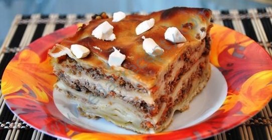 Лазанья из готовых листов с говяжьим фаршем
