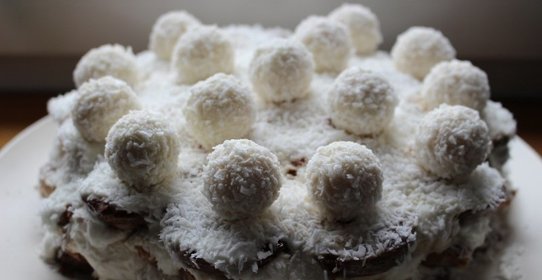 Торт без выпечки с Рафаэлло