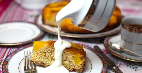 Пирог с манго и ванилью