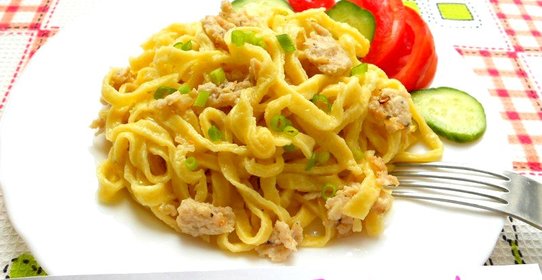 Лапша домашняя с фаршем