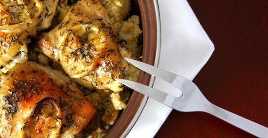 Курица на гриле с перченым кускусом