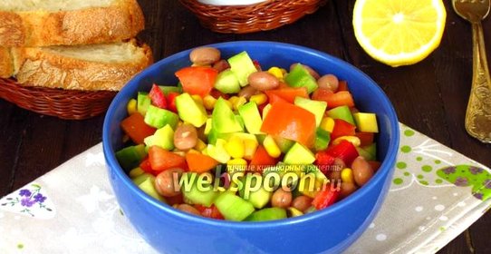 Овощной салат с красной фасолью