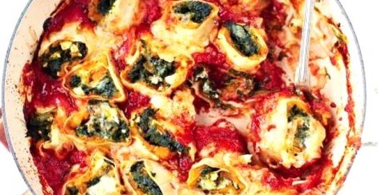 Паста с тыквой, шпинатом и фетой (Rotolo)