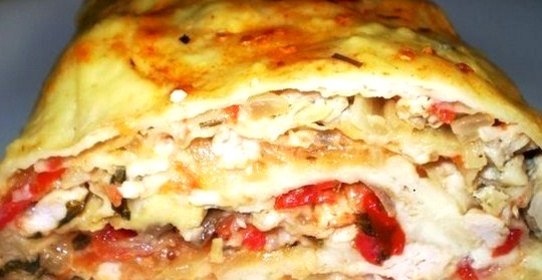 Рулет алла лазанья из тонкого лаваша