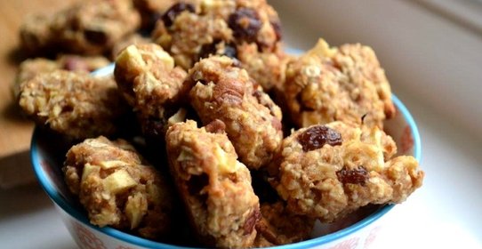 Яблочное печенье с овсяными хлопьями (веганское)