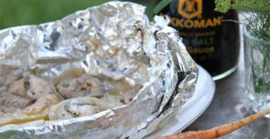 Куриное филе с яблоком и бананом