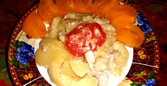 Куриное филе с картошкой в мультиварке