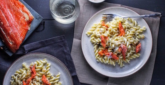 Паста с лососем и каперсами