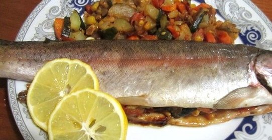 Форель, фаршированная грибами