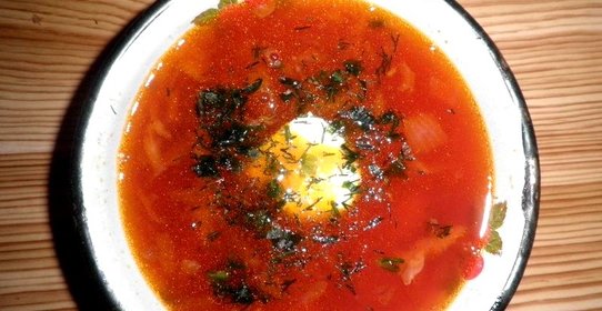 Постный борщ с фасолью