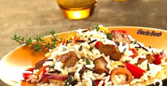 Говядина с рисом и овощами