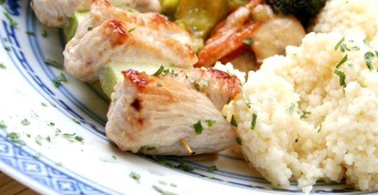 Кускус с индейкой под сливочным соусом