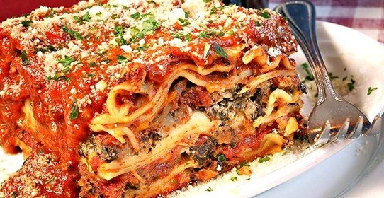 Лазанья с грибами, хересом и взбитыми сливками