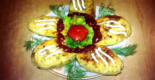 Творожные пирожки с грибами