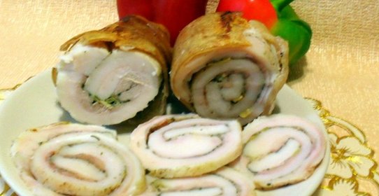 Рулет из сала