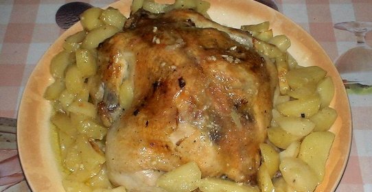 Курица с картофелем в рукаве