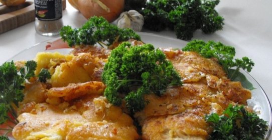 Курица в кляре на сковороде