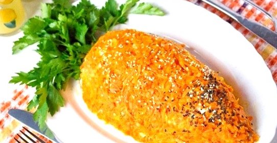 Салат «Морковка» со свиным языком