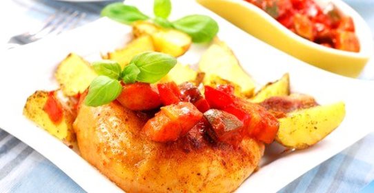 Курица с томатами по‑кавказски