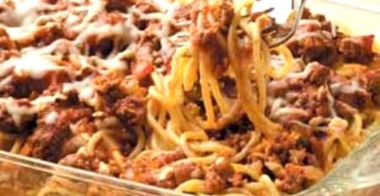 Запеченные спагетти с болгарским перцем и сыром