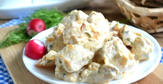 Куриная грудка в соусе на сковороде