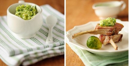 Каре ягненка с зеленым маслом