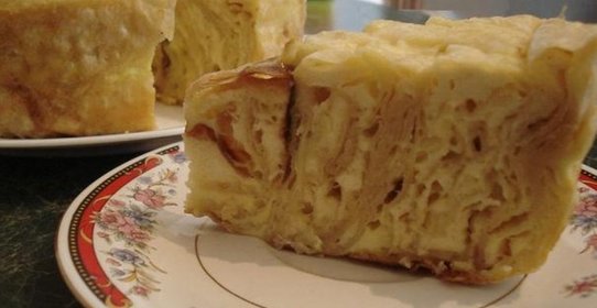 Пирог из лаваша с творогом