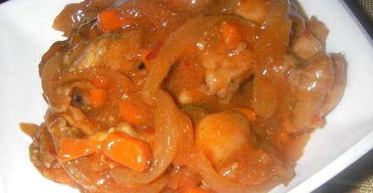 Острая курица с овощами