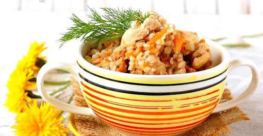 Куриное филе с гречкой в мультиварке