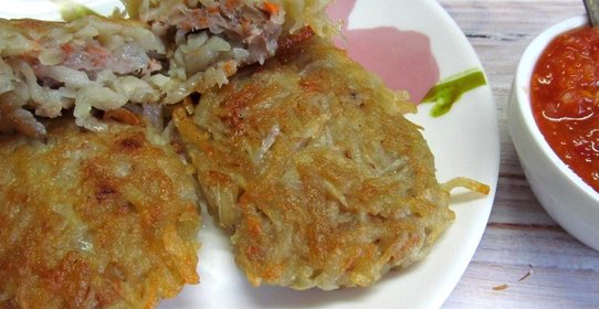 Картофельные драники с мясом из свинины