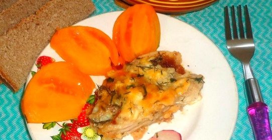 Запеканка из рыбы и крекера