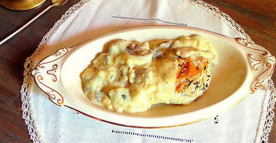 Тушеная курица по-нормандски