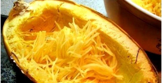 Запеченая тыква-спагетти