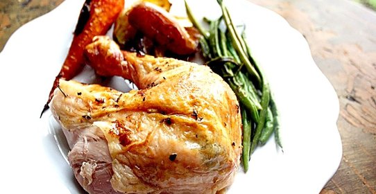 Жареный цыпленок с чесноком