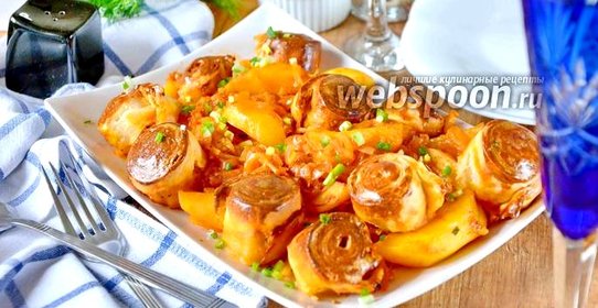 Штрудель с картошкой и капустой