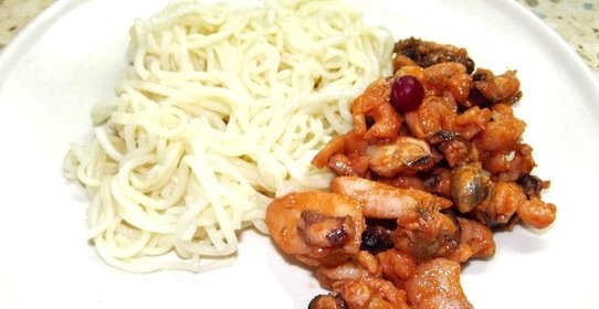 Морепродукты со спагетти