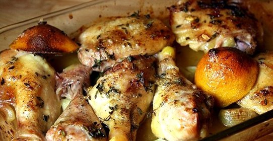 Курица с чесноком в духовке
