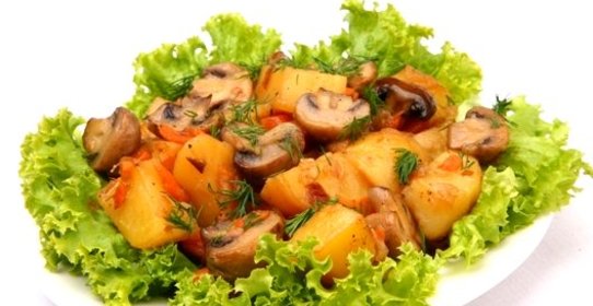 Картофель жареный с грибами