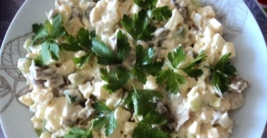 Печень с вешенками