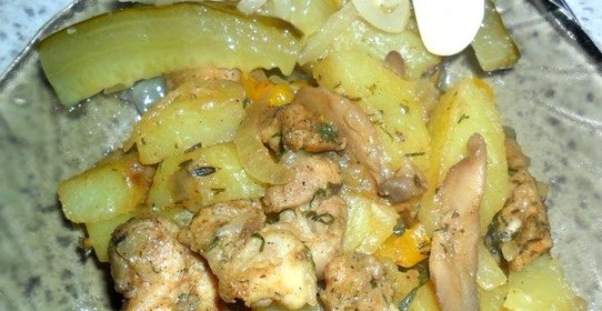 Картошка с курицей в пароварке