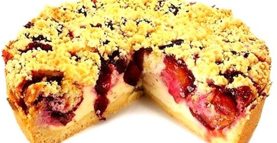 Творожный пирог со сливами