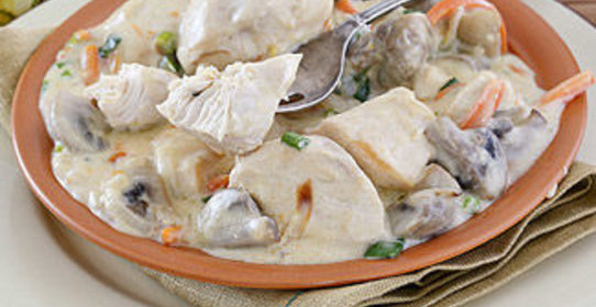 Куриное филе с грибами в мультиварке