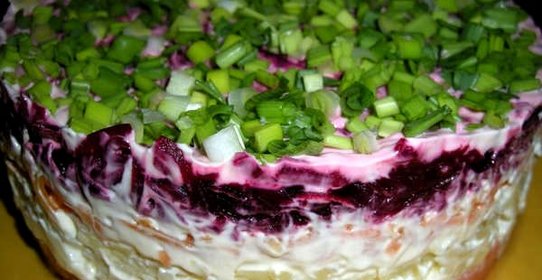 Селедка под шубой с лососем