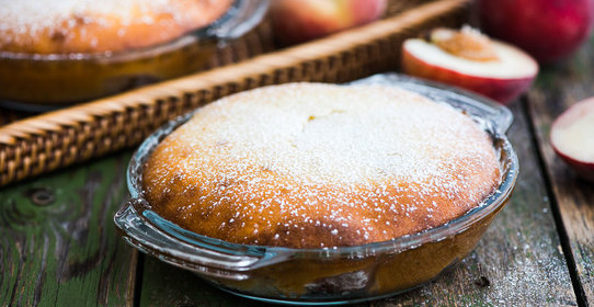 Заливной пирог с персиками