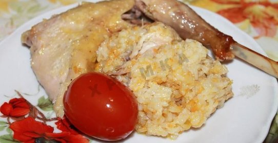 Утка с рисом в духовке
