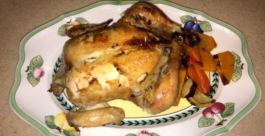 Курица гриль фаршированная тыквой и морковью