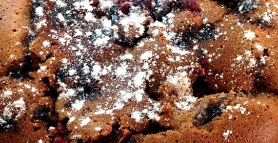 Бисквит с какао, корицей и черной смородиной в мультиварке