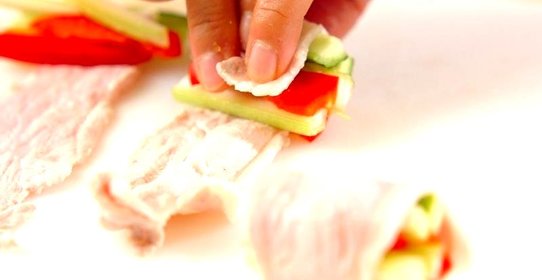 Свиные рулетики с овощами