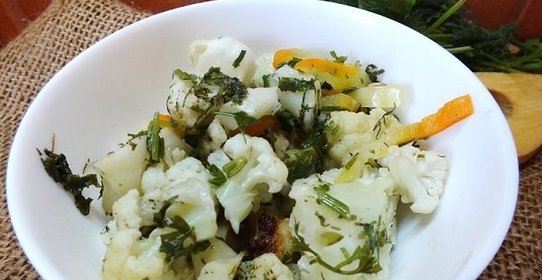 Цветная капуста с болгарским перцем