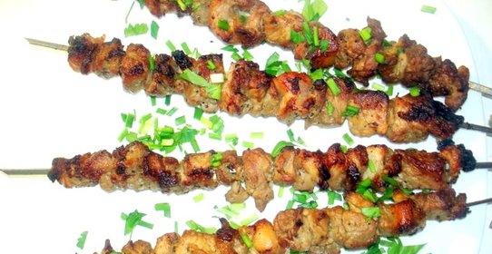 Шашлык с соком киви